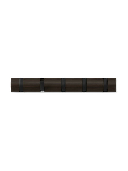 Umbra Wooden Wall Hanger 5 Hooks Brown 50.8x3.2x6.7cm