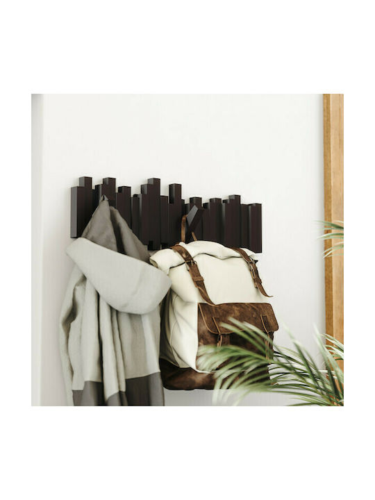 Umbra Wall Hanger Sticks Plastic 5 Hooks Brown 49.2x2.9x8.1cm