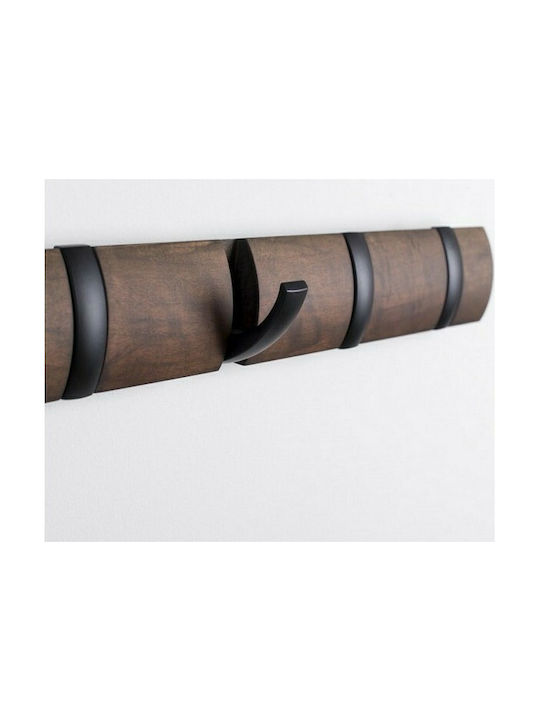 Umbra Wooden Wall Hanger 5 Hooks Brown 50.8x3.2x6.7cm