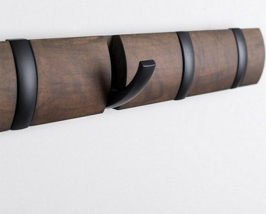 Umbra Wooden Wall Hanger 5 Hooks Brown 50.8x3.2x6.7cm