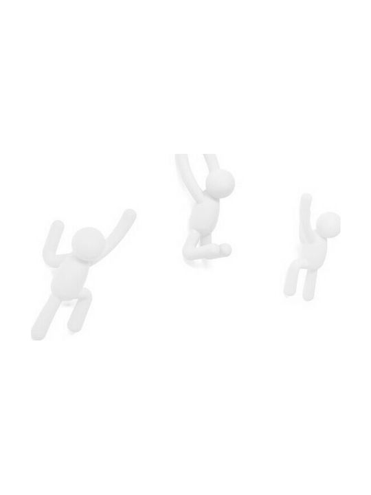 Umbra Plastic White Wall Hanger 7.6x7.6x16.5cm 3 Pieces