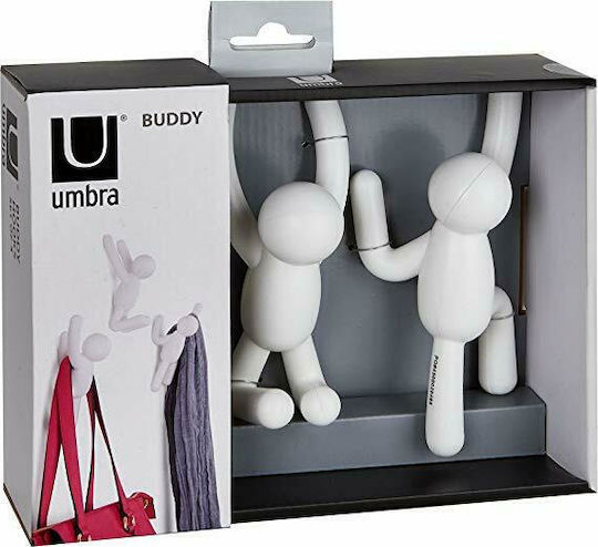 Umbra Agățătoare De Perete Din Plastic Albă 7.6x7.6x16.5cm 3 Bucăți