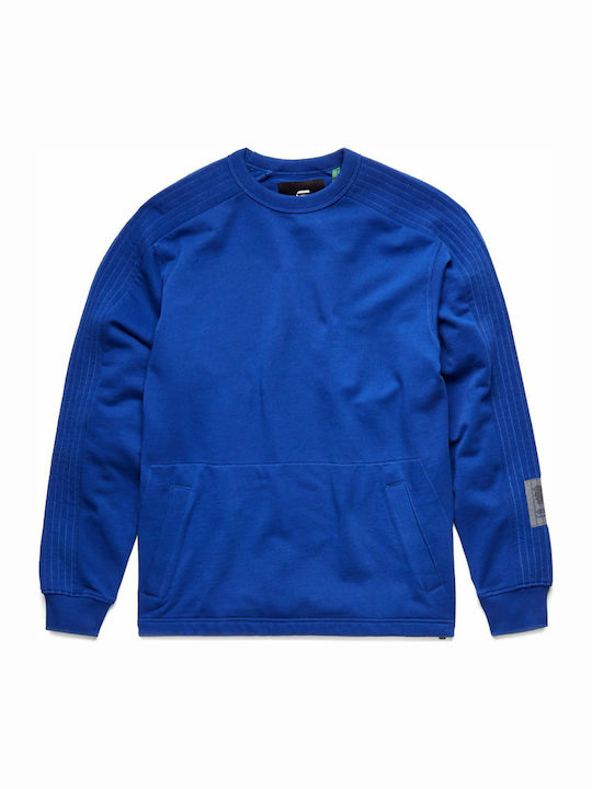 Stitch Panel Sweatshirt Blau