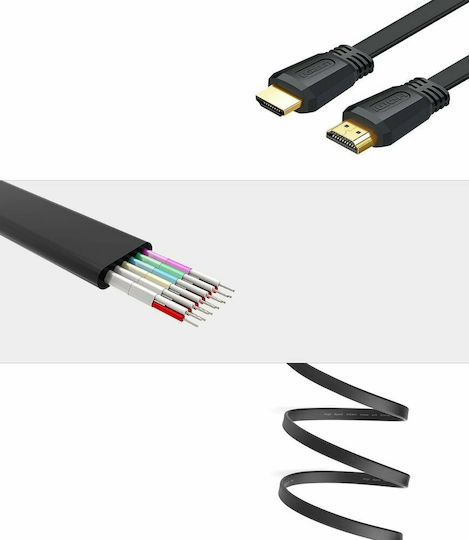 Ugreen ED015 HDMI 2.0 Premium High Speed 4K 60Hz HDR Braided HDMI Cable HDMI Male - HDMI Male 3m Black