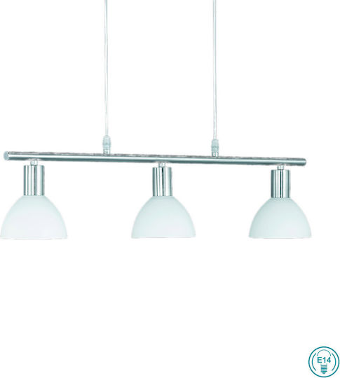 Trio Lighting Dallas Adjustable Pendant Light Silver Rail with Socket E14, E.14 11x61x120cm