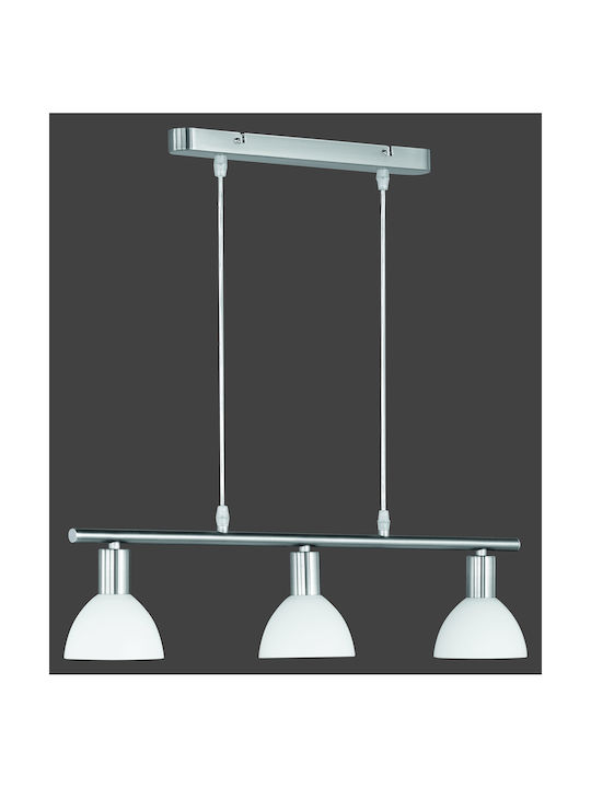 Trio Lighting Dallas Verstellbar Hängelampe Silber Schiene mit Fassung E14, E.14 11x61x120cm.