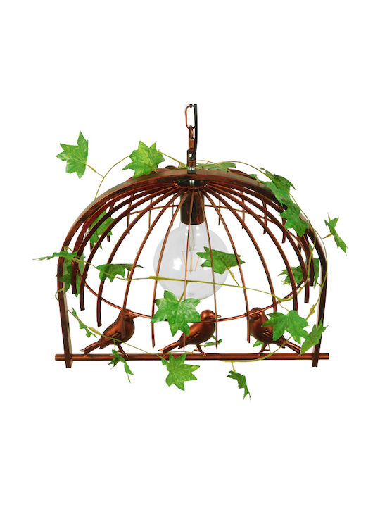 GloboStar Libellula Hängelampe Braun Raster mit Fassung E27 48.5x42x37.5cm.