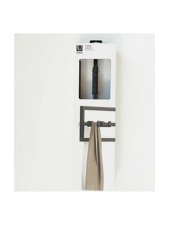 Umbra Metal Wall Hanger Cubiko with 5 Slots Μαύρη 53x6x15cm