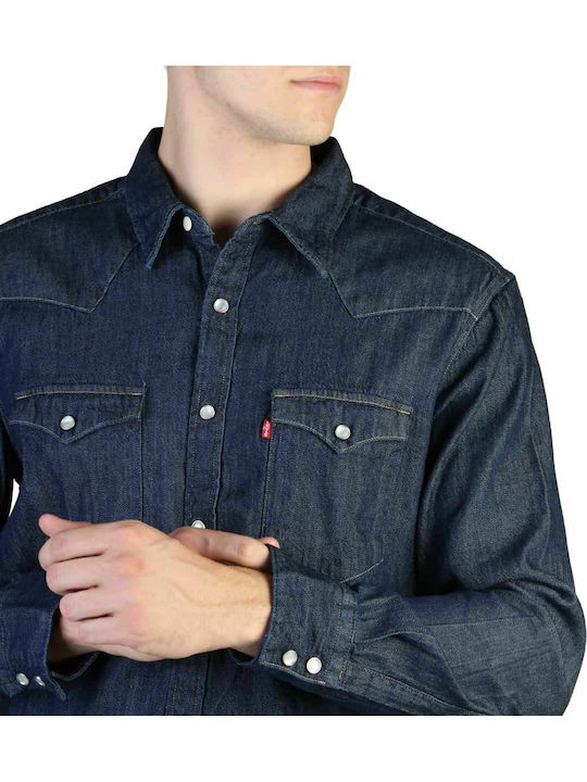 Barstow Western Standard Langärmlig Jeans Hemd Blau