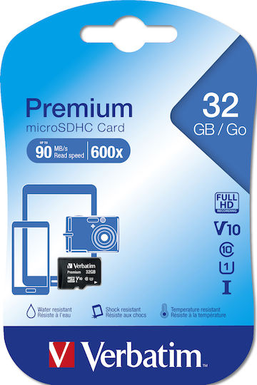 Verbatim Premium microSDHC 32GB U1 Hohe Geschwindigkeit 10MB/s