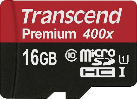 Transcend Premium 400x microSDHC 16GB U1 UHS-I 60MB/s Cu Adaptor