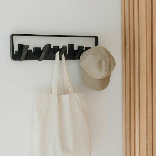 Umbra Wall Hanger Skyline Plastic 5 Hooks Black 49x2.9x14.6cm