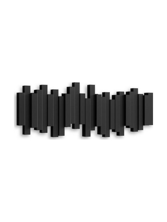 Umbra Wall Hanger Sticks Plastic 5 Hooks Black 49.2x2.9x8.1cm