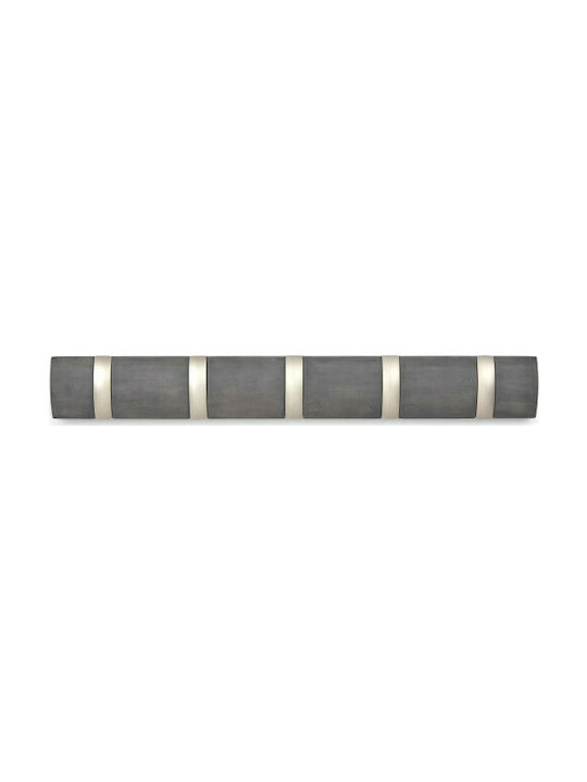 Umbra Wooden Wall Hanger 5 Hooks Gray 50.8x3.2x6.7cm