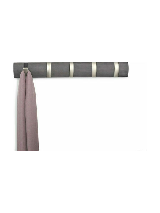 Umbra Wooden Wall Hanger 5 Hooks Gray 50.8x3.2x6.7cm