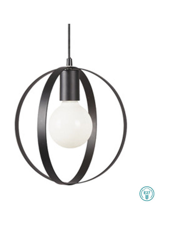 Viokef Malou Κρεμαστό Φωτιστικό Μαύρο με Ντουί E27 25x250εκ.