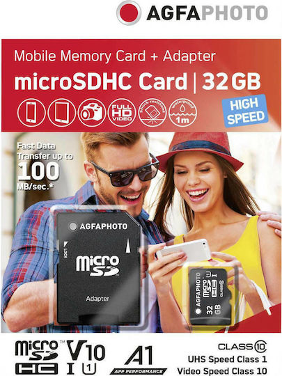 AgfaPhoto microSDHC 32GB U1 UHS-I с адаптер
