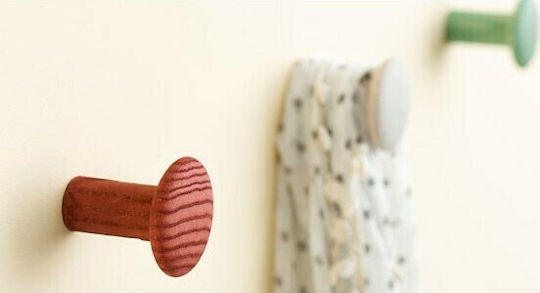Inofix Wooden Red Wall Hanger 4x4.5x4cm