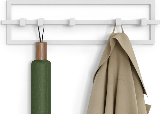 Umbra Metal Wall Hanger Cubiko with 5 Slots White 53x6x15cm
