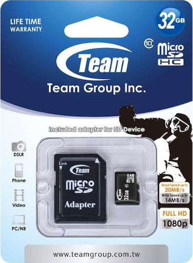 TeamGroup microSDHC 32GB U1 High Speed 20MB/s με αντάπτορα
