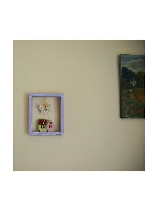Kapadakis Wood Art Wall Decor Butterfly Handmade Purple Made of Wood 20x5x24cm