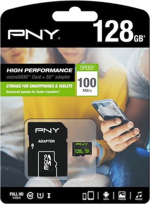 PNY Performance microSDXC 64GB Clasa 10 U1 UHS-I cu adaptor
