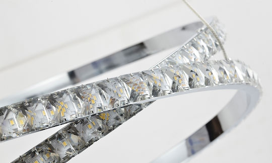 Hatzipantos Stores Pendant Light Silver with Crystals for Socket E27 80x80cm