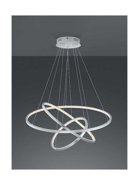 Trio Lighting Aaron Ρυθμιζόμενο Κρεμαστό Φωτιστικό Ασημί LED 80εκ.