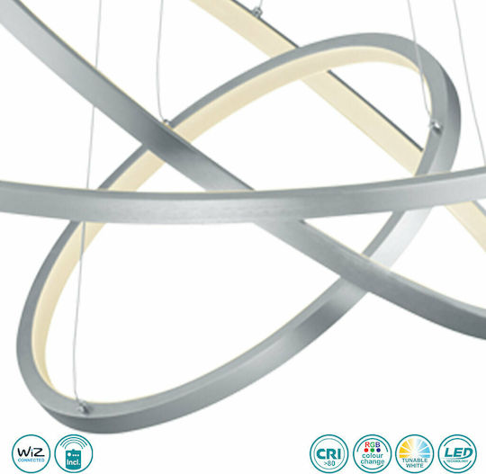 Trio Lighting Aaron Verstellbare Deckenleuchte Silber LED 80cm