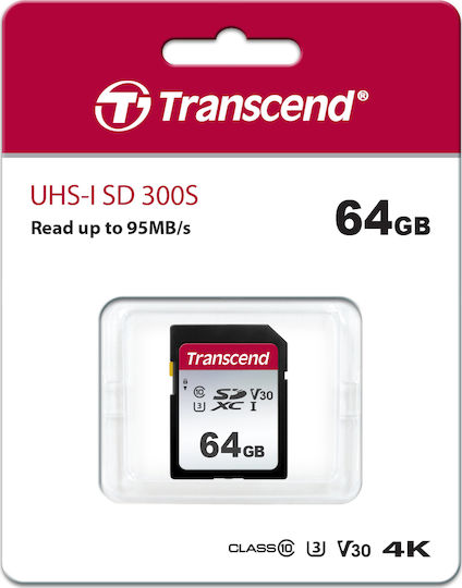Transcend 300s SDXC 64GB U1 V30 UHS-I 95MB/s