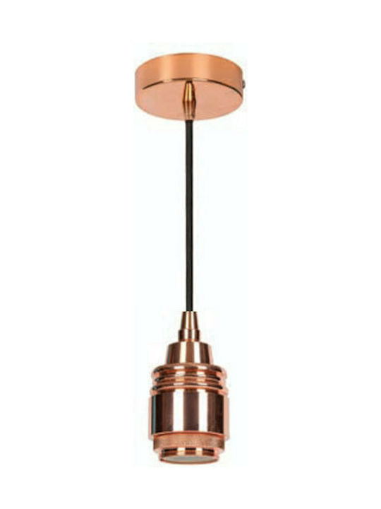 VK Lighting Adjustable Pendant Light Rose Gold with Socket E27 10cm