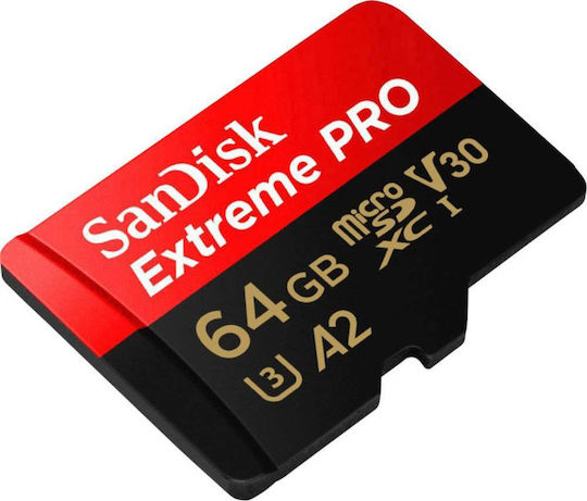 Sandisk Extreme Pro microSDXC 64GB U3 V30 A2 UHS-I 170MB/s с адаптер