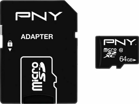 PNY microSDXC 64GB U1 UHS-I 100MB/s with Adapter