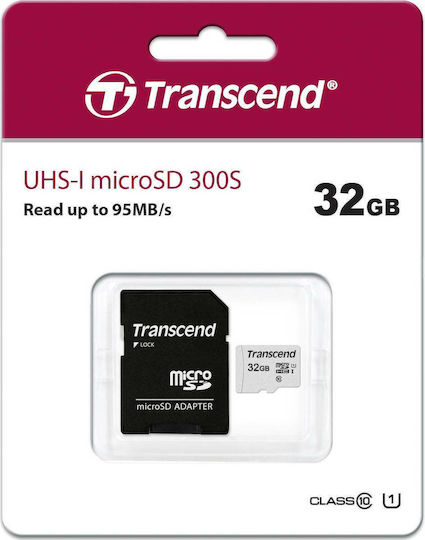 Transcend 300s microSDHC 32GB U1 A1 UHS-I 95MB/s mit Adapter