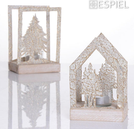 Espiel Χριστоулгенски свещи и свещници Свещник Бежов 17.5x12см. 4бр