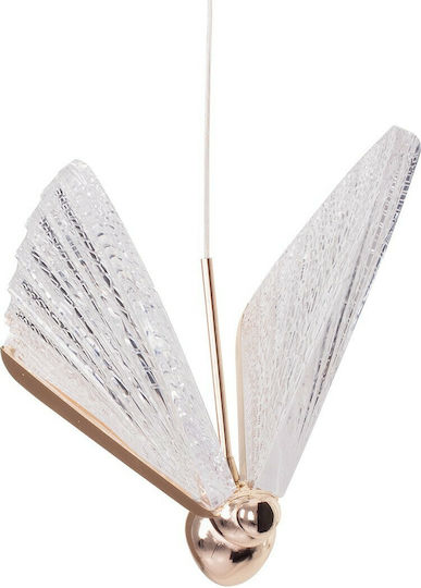 GloboStar Butterfly Κρεμαστό Φωτιστικό Ροζ Χρυσό LED 20x17x24εκ.