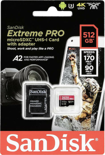 Sandisk Extreme Pro microSDXC Class 10 U3 V30 A2 UHS-I Cu Adaptor