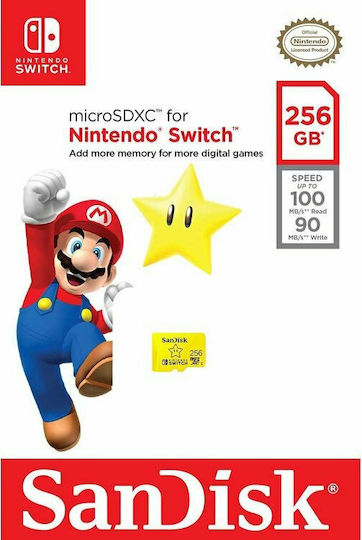 Sandisk Nintendo Switch microSDXC 256GB Class 10 U3 V30 A1 UHS-I