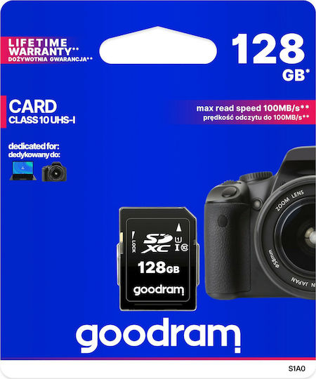 GoodRAM S1A0 SDXC 128GB U1 V30 UHS-I 100MB/s