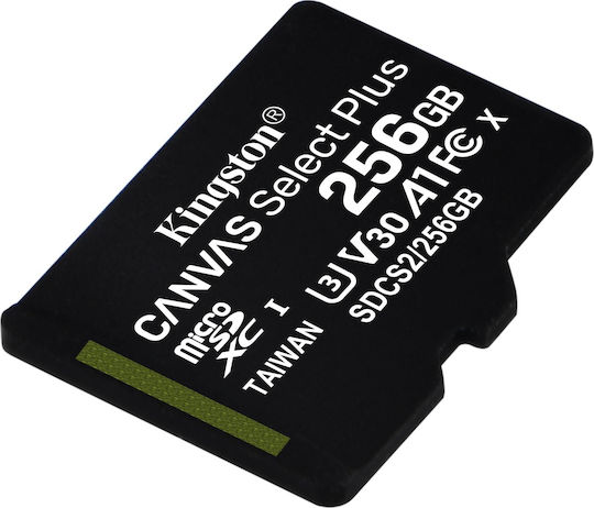 Kingston Canvas Select Plus microSDXC 256GB U3 V30 A1 UHS-I 100MB/s с адаптер