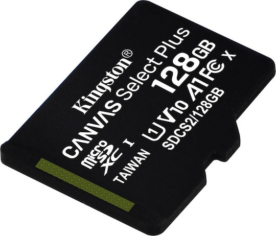 Kingston Canvas Select Plus microSDXC 128GB U1 V10 A1 UHS-I 100MB/s με αντάπτορα