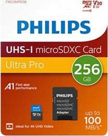 Philips Ultra Pro microSDXC 256GB U3 V30 UHS-I With Adapter