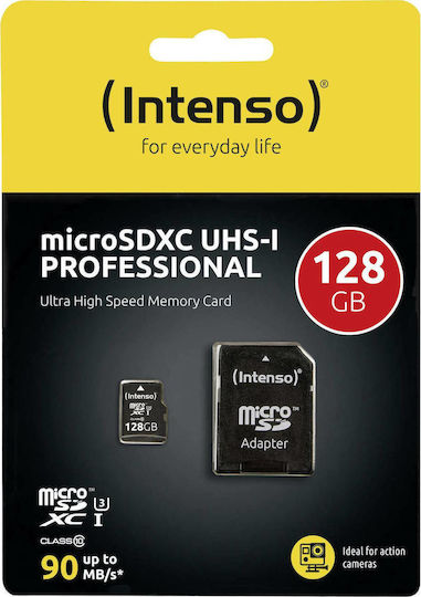 Intenso Professional microSDXC 128GB U3 UHS-I 90MB/s With Adapter