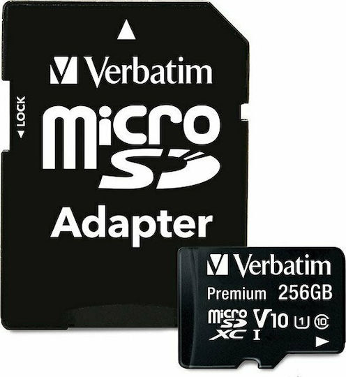 Verbatim Premium MicroSDXC 256GB U1 UHS-I 90MB/s With Adapter