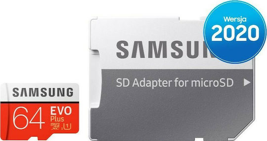 Samsung Evo Plus microSDXC 64GB U1 UHS-I 100MB/s με αντάπτορα