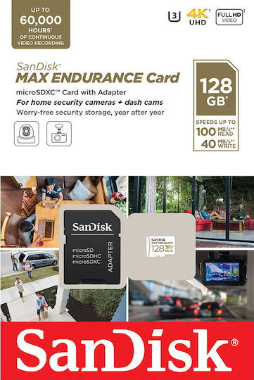 Sandisk Max Endurance microSDXC 128GB U3 V30 UHS-I 100MB/s