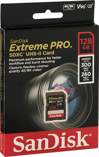 Sandisk Extreme Pro SDXC 128GB Klasse 10 U3 V90 UHS-II