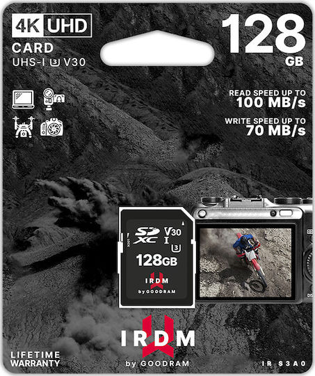 GoodRAM IRDM M2AA A2 microSDXC 128GB U3 V30 A2 UHS-I 170MB/s με αντάπτορα