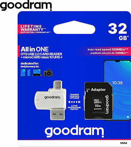 GoodRAM M1A4 microSDHC 32GB U1 UHS-I 100MB/s με αντάπτορα