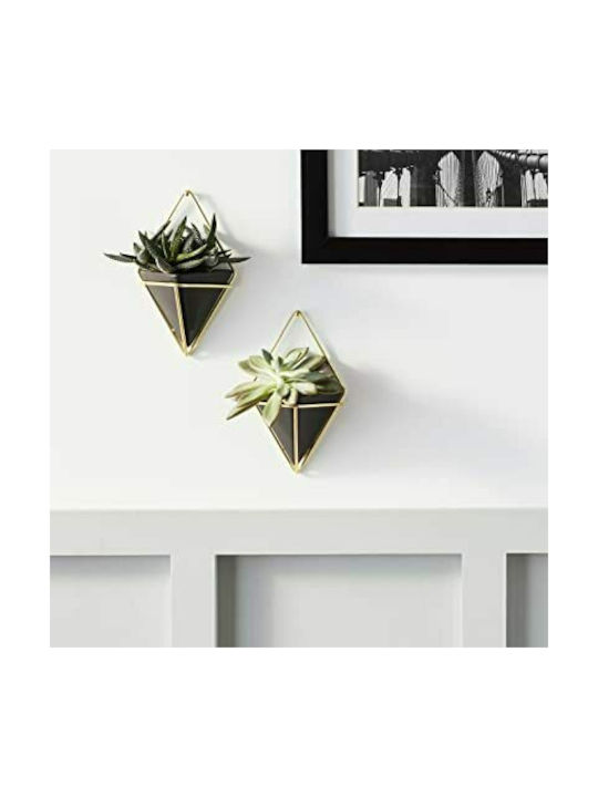 Umbra Set Wanddekorationen aus Keramik Trigg Small Black/Gold 12x6.4x19cm 2pcs